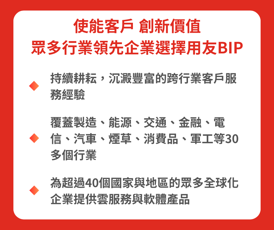 眾多行業領先企業選擇用友BIP